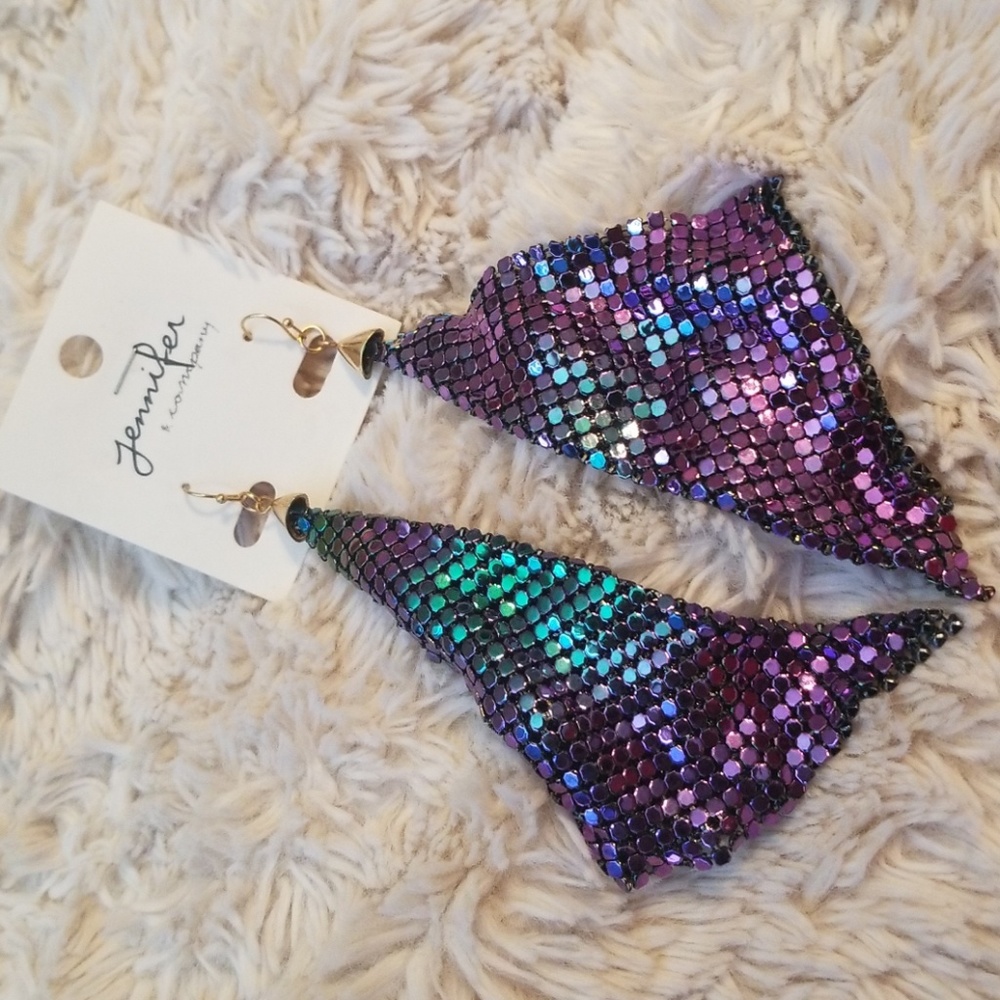 Chameleon sequin cocktail earrings